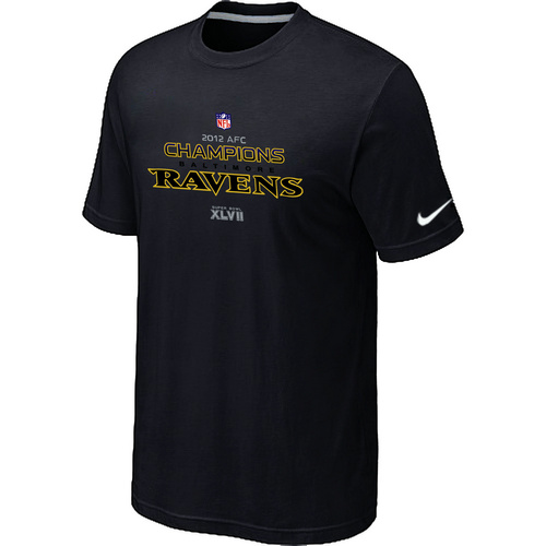 Men's Nike Baltimore Ravens 2012 AFC Conference Champions Trophy Collection Long Black T-Shirt