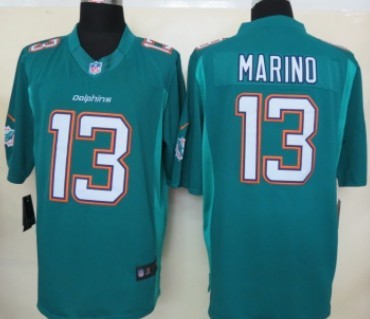 Nike Limited Miami Dolphins #13 Dan Marino 2013 Green Jerseys