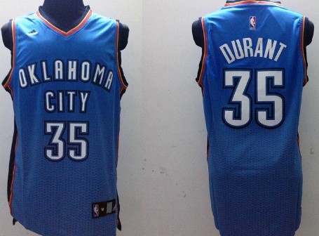 Oklahoma City Thunder #35 Kevin Durant Revolution 30 Swingman 2013 Resonate Blue Jerseys