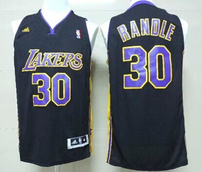 Los Angeles Lakers #30 Julius Randle Revolution 30 Swingman Black With Purple Jerseys