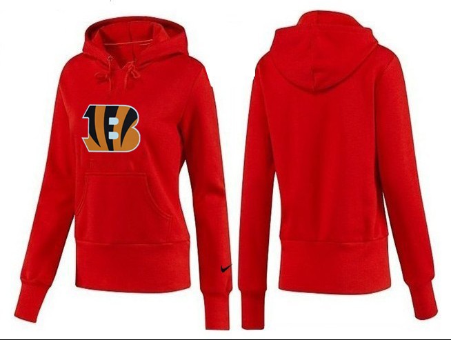 Nike Cincinnati Bengals Team Logo Red Women Pullover Hoodies (1)
