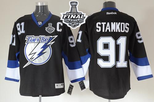 Tampa Bay Lightning #91 Steven Stamkos Black 2015 Stanley Cup Jerseys