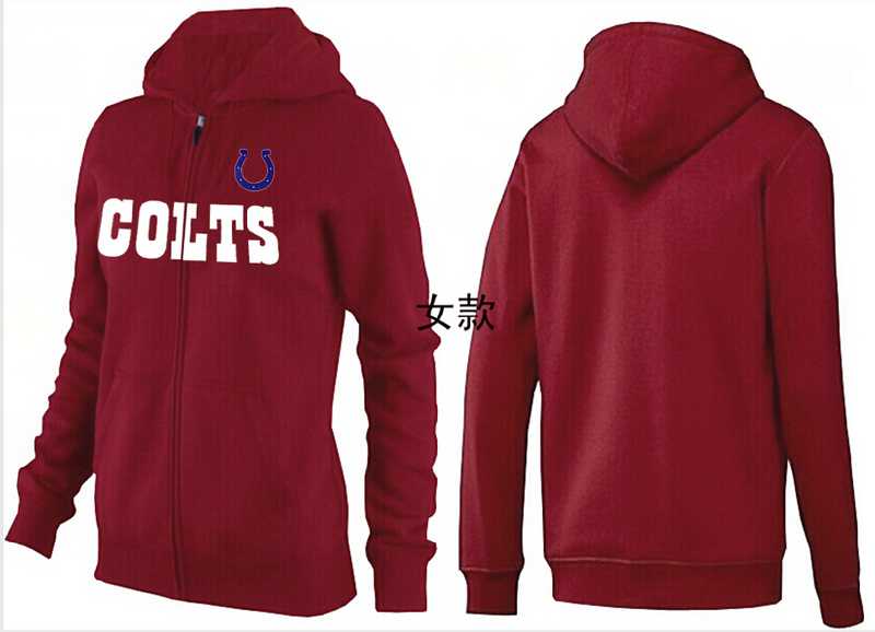 Womens Indianapolis Colts Team Logo 2015 Full Zip Hoodie-14