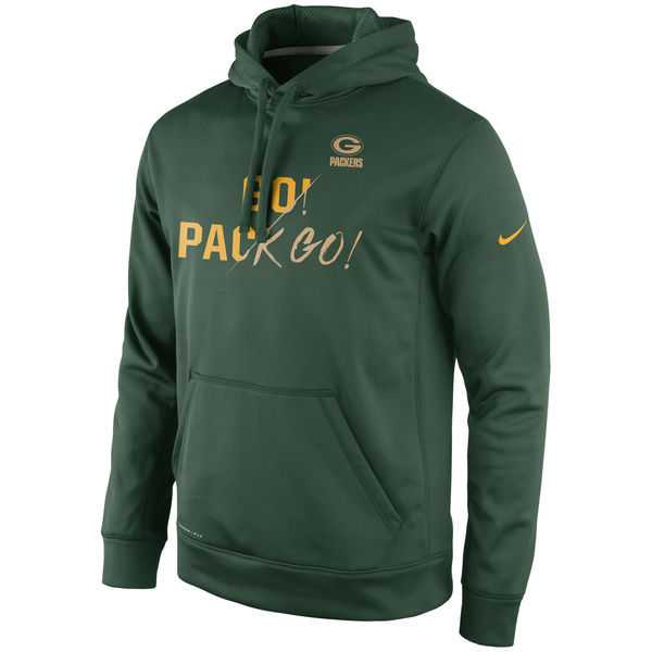 Men's Green Bay Packers Nike Collection KO Pullover Performance Hoodie - Green