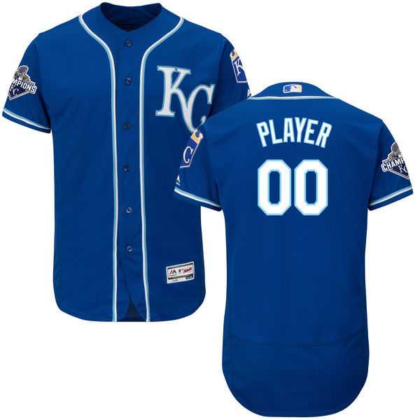 Kansas City Royal Blues Customized Majestic Flexbase World Series Champions Stitched Baseball WEM Jersey - Royal