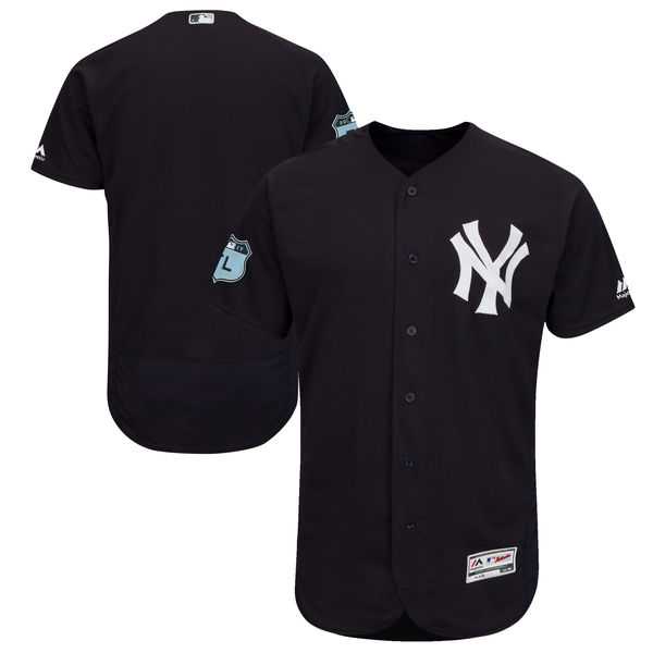 Customized Men's New York Yankees Navy 2017 Spring Training Flexbase Collection Stitched Jersey