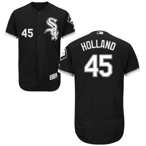 Chicago White Sox #45 Derek Holland Black Flexbase Stitched Jersey DingZhi