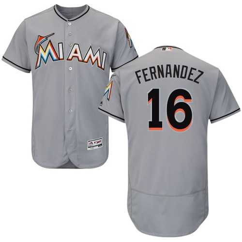 Miami Marlins #16 Jose Fernandez Gray Flexbase Stitched Jersey DingZhi