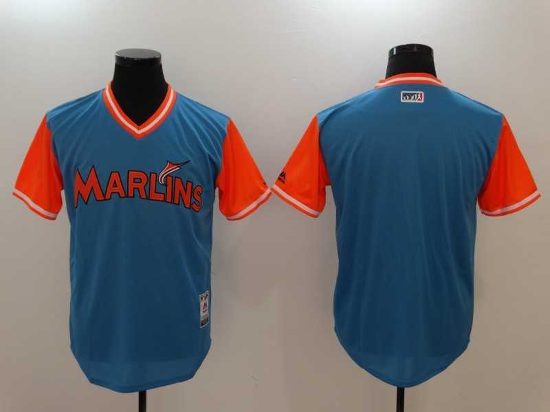 Miami Marlins Blank Majestic Royal Players Weekend Mlb Jerseys