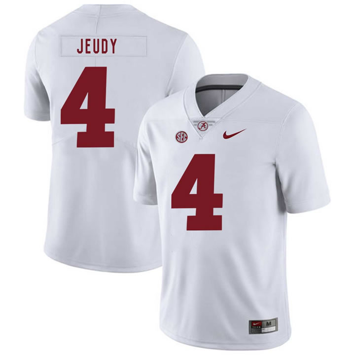 Alabama Crimson Tide 4 Jerry Jeudy White Nike College Football Jersey Dzhi