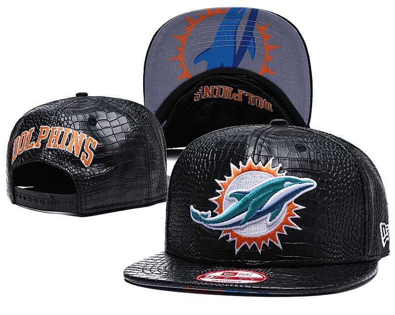 Dolphins Fresh Logo Black Adjustable Hat GS(1)