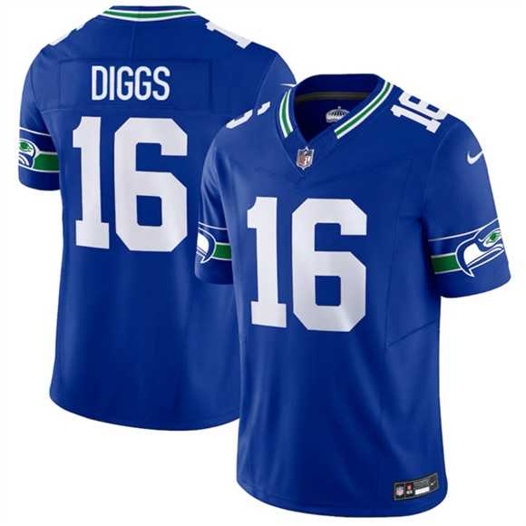 Men's Seattle Seahawks #16 Trevon Diggs Royal 2025 F.U.S.E Throwback Vapor Limited Stitched Jersey Dzhi