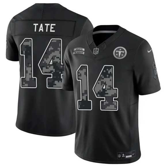 Men's Tennessee Titans #14 Carnell Tate Black F.U.S.E. 2026 Salute to Service Limited Stitched Jersey Dzhi
