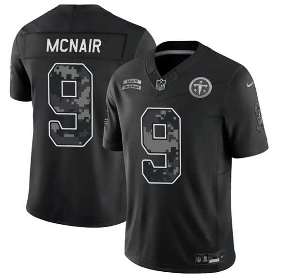 Men's Tennessee Titans #9 Steve McNair Black F.U.S.E. 2026 Salute to Service Limited Stitched Jersey Dzhi