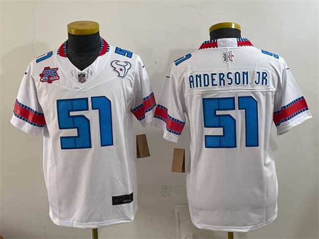 Youth Houston Texans #51 Will Anderson Jr. 2026 25th Anniversary Patch F.U.S.E. Rivalries Collection Limited Stitched Jersey