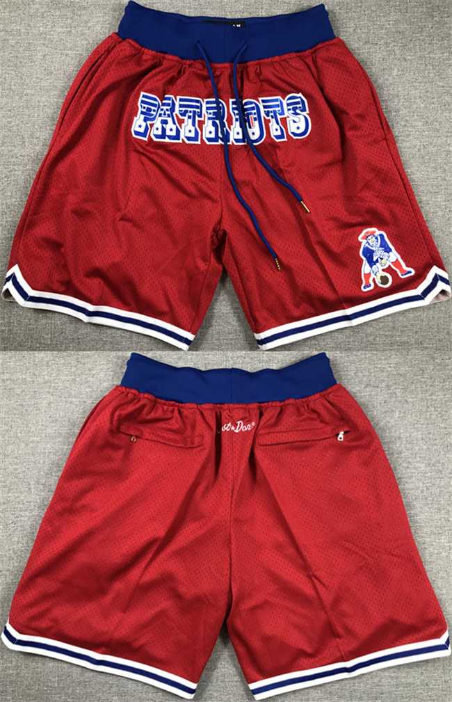 Men's New England Patriots Red Shorts (Run Small)
