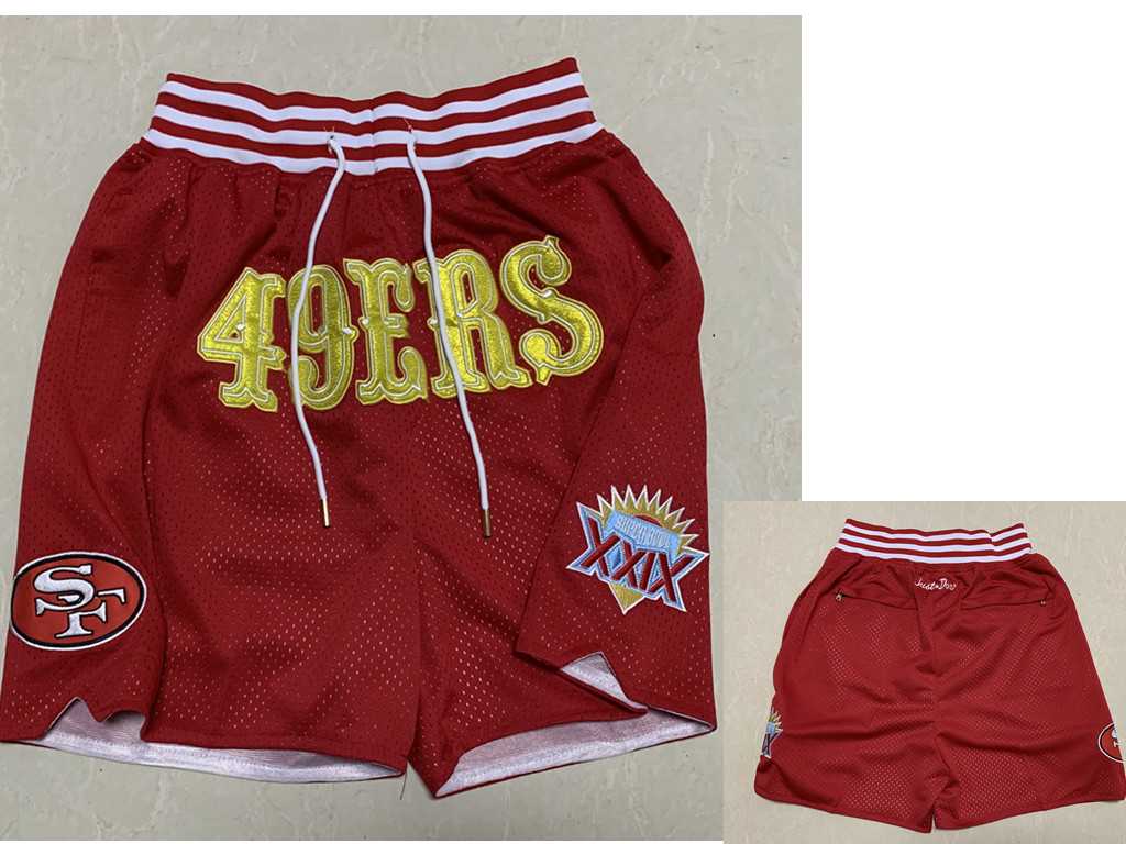 Men's San Francisco 49ers Red XXIX Super Bowl Patch Just Don Shorts (Run Small)