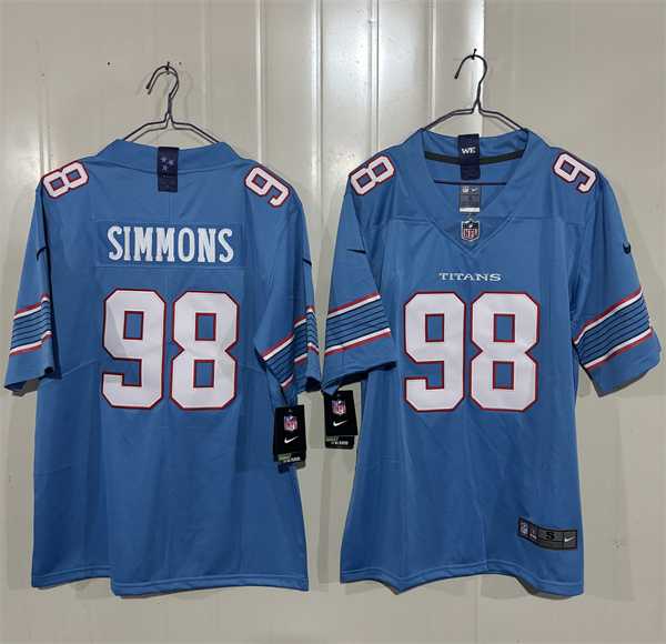 Men's Tennessee Titans #98 Jeffery Simmons Light Blue 2026 F.U.S.E. Vapor Limited Stitched Jersey