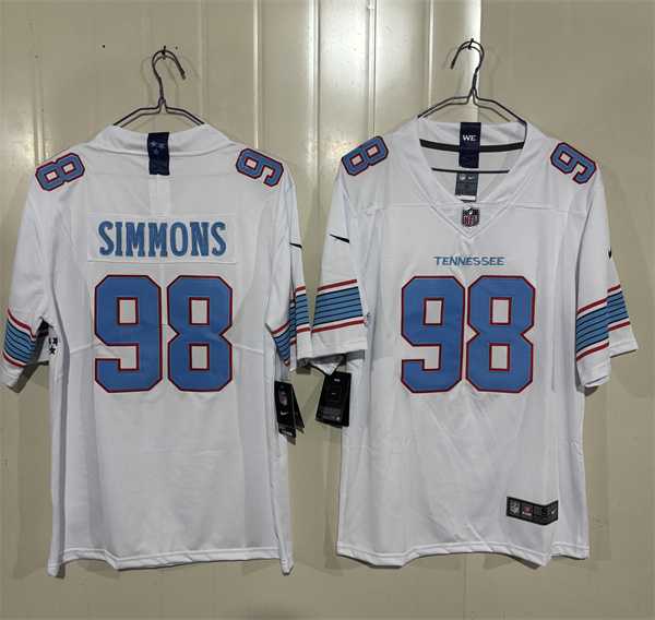 Men's Tennessee Titans #98 Jeffery Simmons White 2026 F.U.S.E. Vapor Limited Stitched Jersey