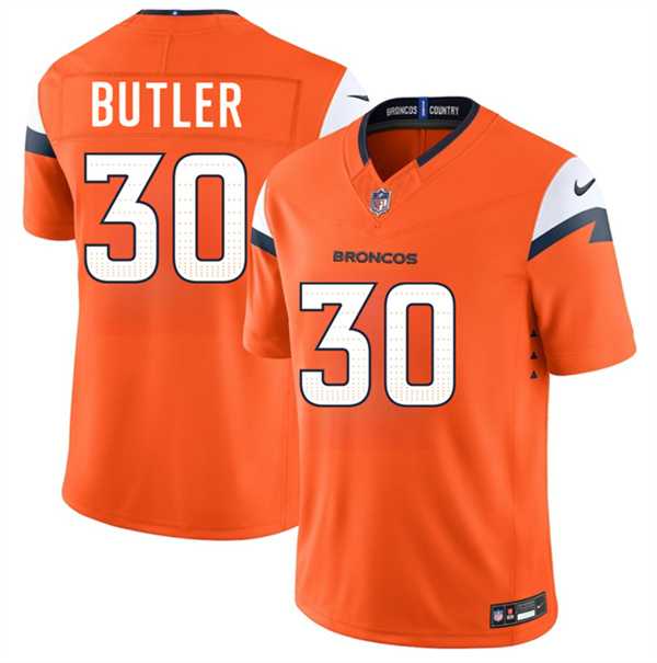 Men's Denver Broncos #30 Hakeem Butler Orange 2026 F.U.S.E. Vapor Limited Stitched Jersey