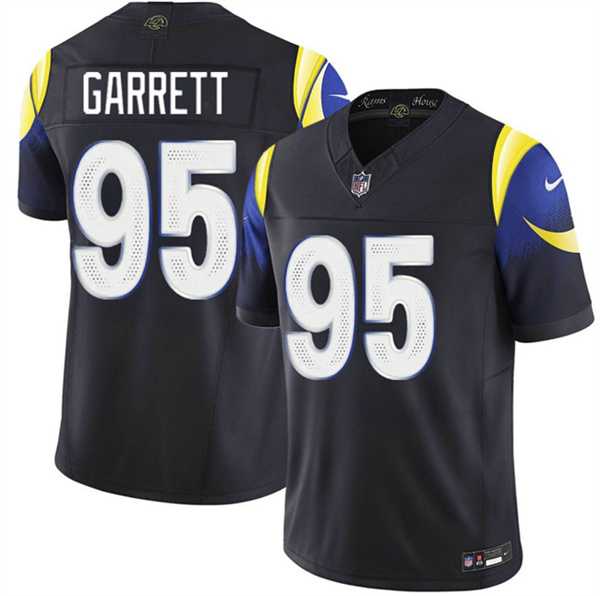 Men's Los Angeles Rams #95 Myles Garrett Black 2025 F.U.S.E. Rivalries Vapor Limited Stitched Jersey